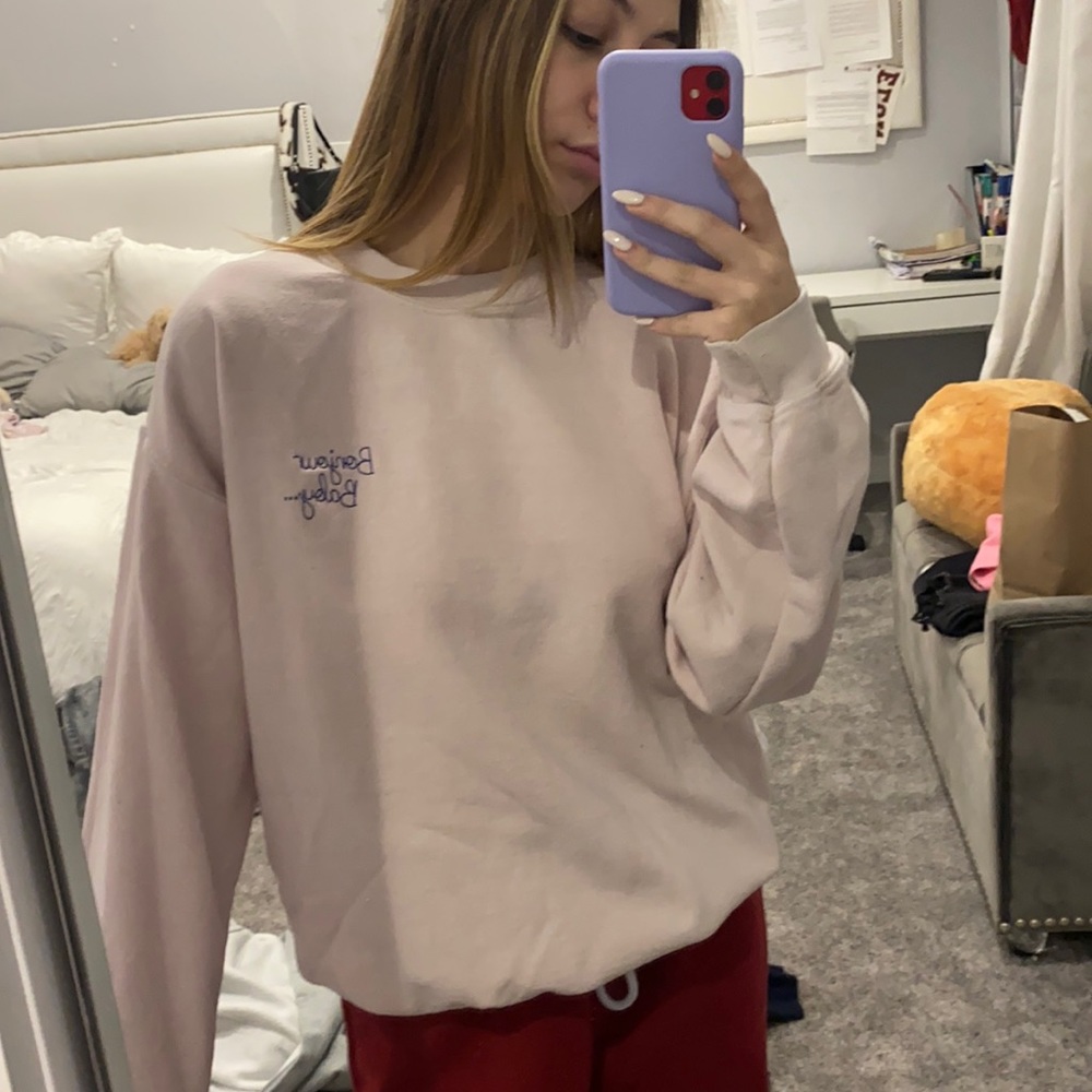 pink crewneck